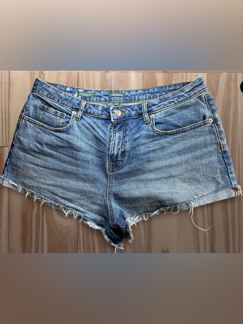 Women's High-Rise Rolled Cuff Jean Shorts - Wild Fable Blue
Size 14